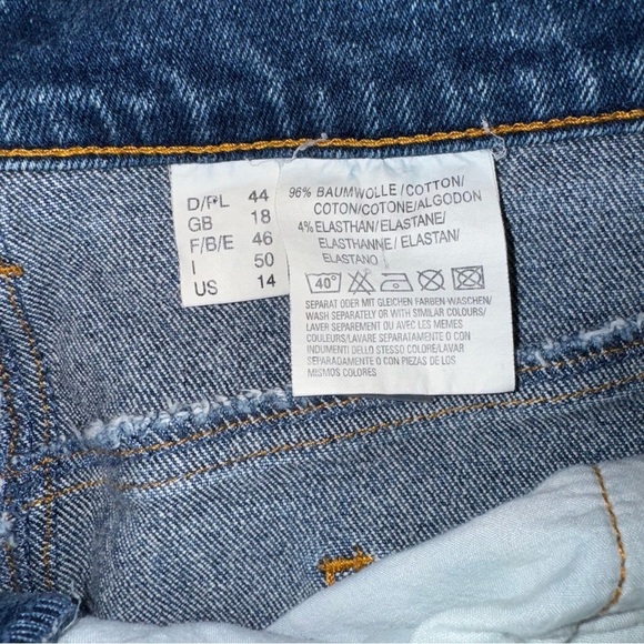 John Baner Women’s Sz 14 Dark Blue Stretch Denim Jeans Tapered Ankle High Rise - Picture 5 of 11